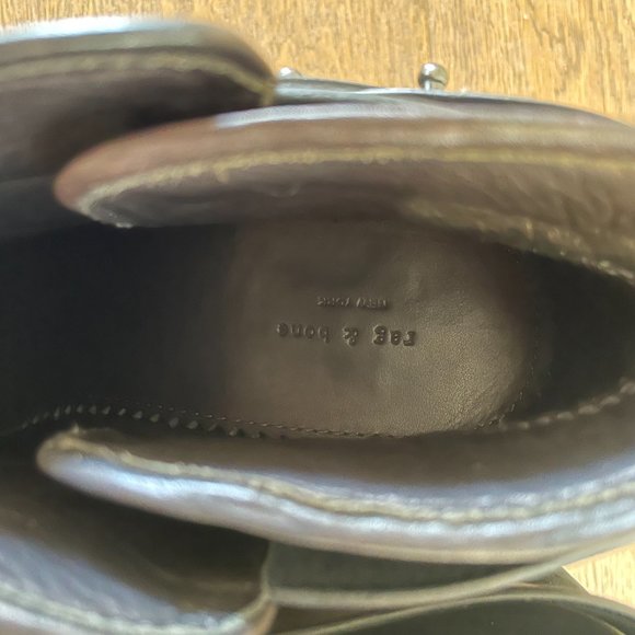 Rag & Bone Harrow Booties | Black Suede Wooden Heel | Women's Size 38.5 - Picture 9 of 9